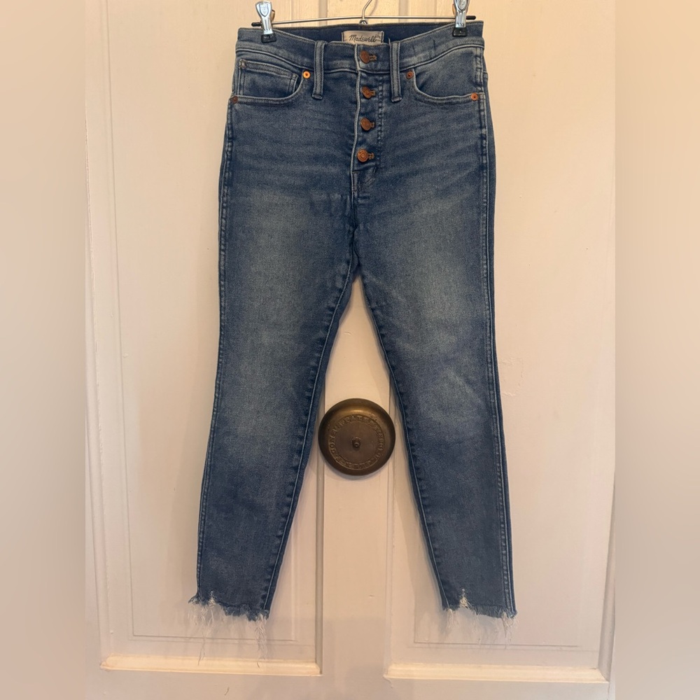 Madewell 10" High-Rise Skinny Jeans Raw Hem Button Fly Size 27p